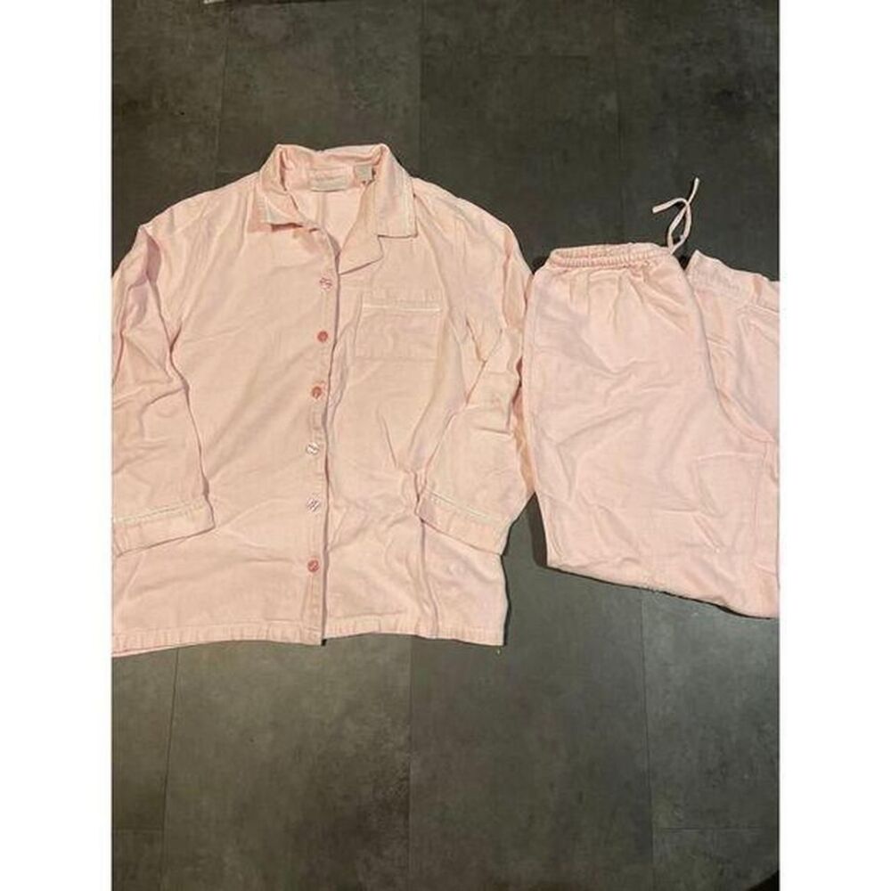 Lord & Taylor Pink Linen Button-Down Shirt and pants Casual PJ'S B-213